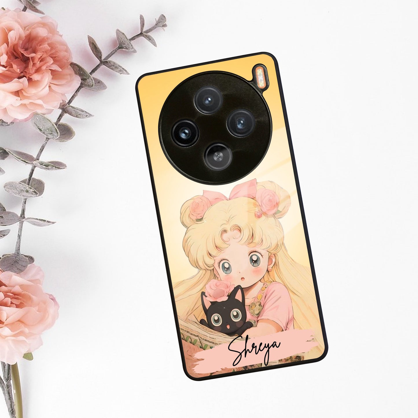 Lovely Sailor Moon Customize Glass Case Cover For Vivo