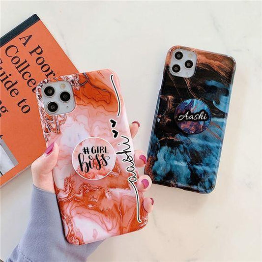 Luxuary Orange and Blue Marble Print Slim Matte Phone Case Cover ShopOnCliQ