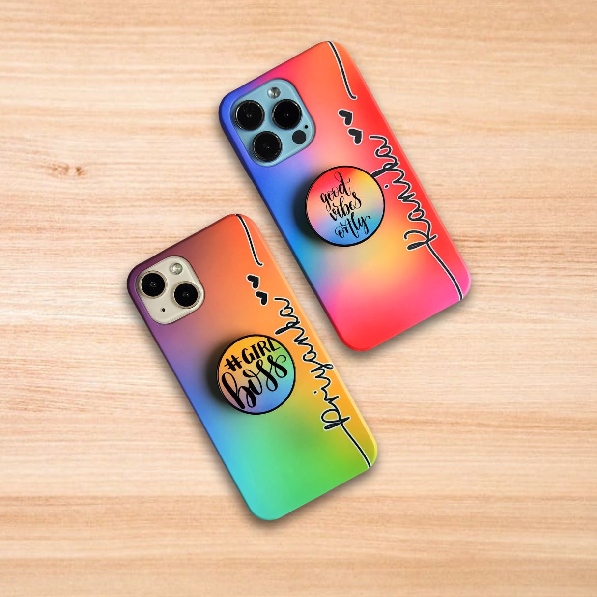 Rainbow Design Hard Matte Phone Case Cover