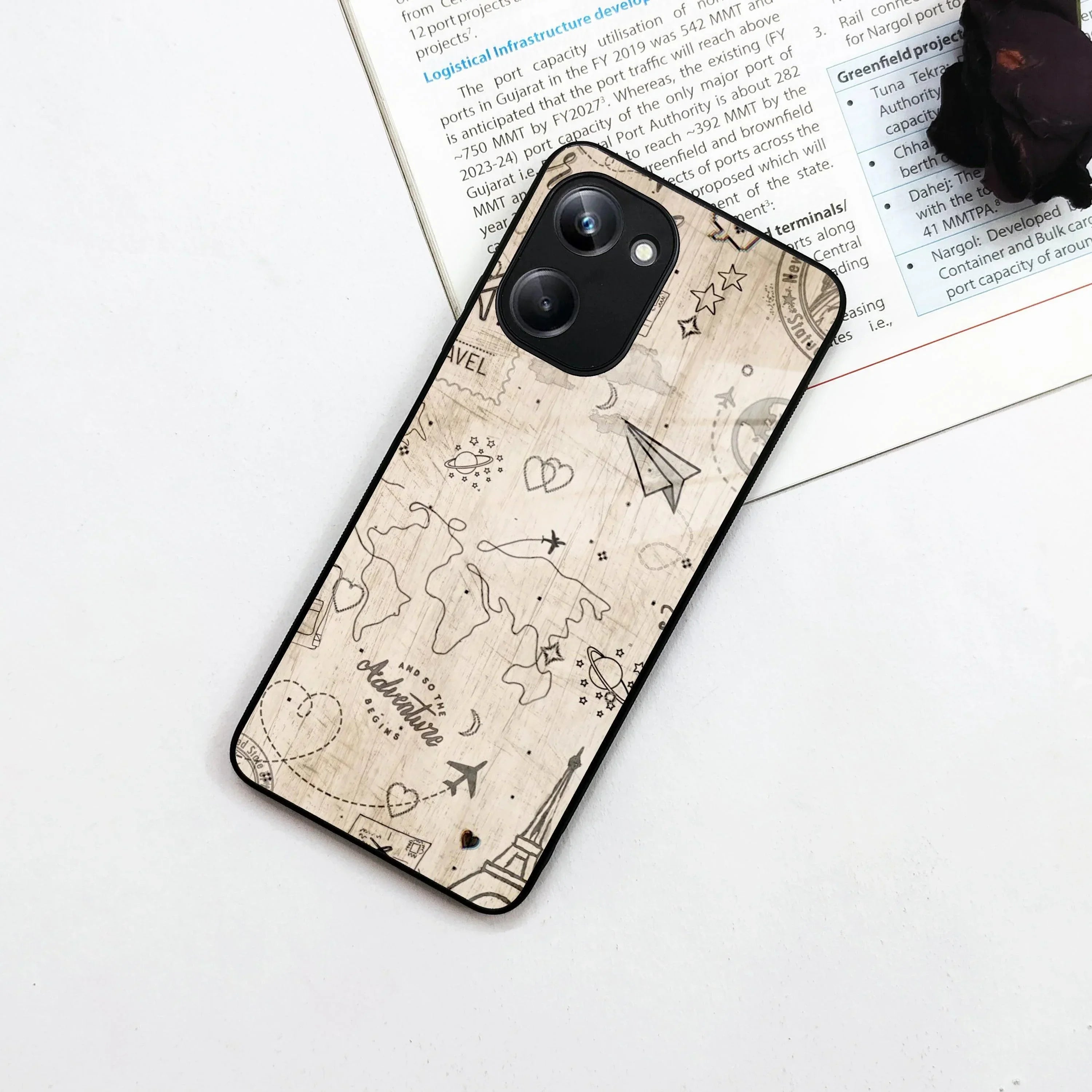 Map Mania Glass Case Cover For Realme/Narzo - ShopOnCliQ