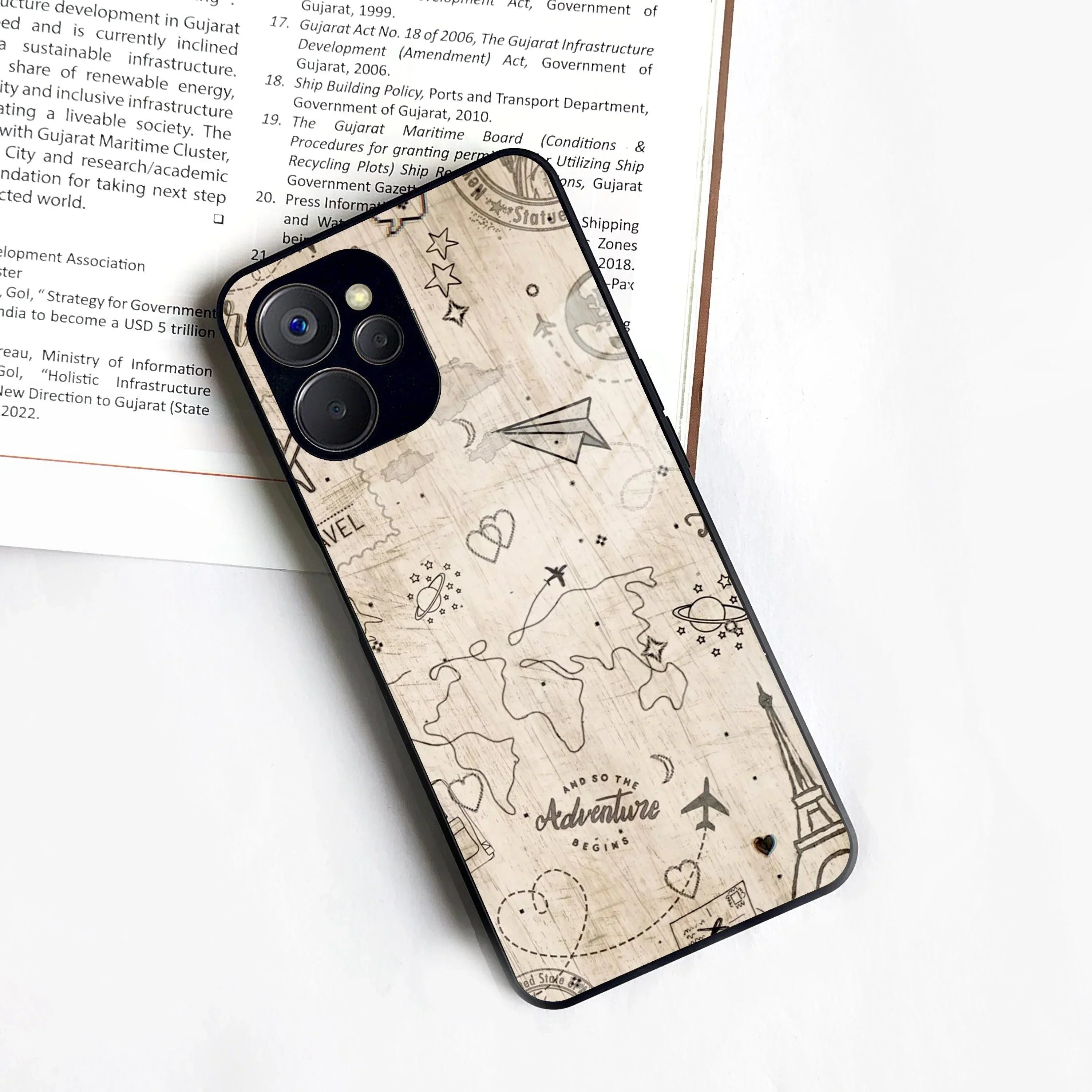 Map Mania Glass Case Cover For Realme/Narzo - ShopOnCliQ