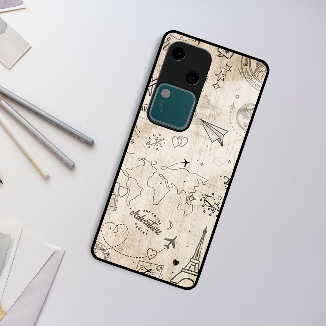 Map Mania Glass Case Cover For Vivo ShopOnCliQ