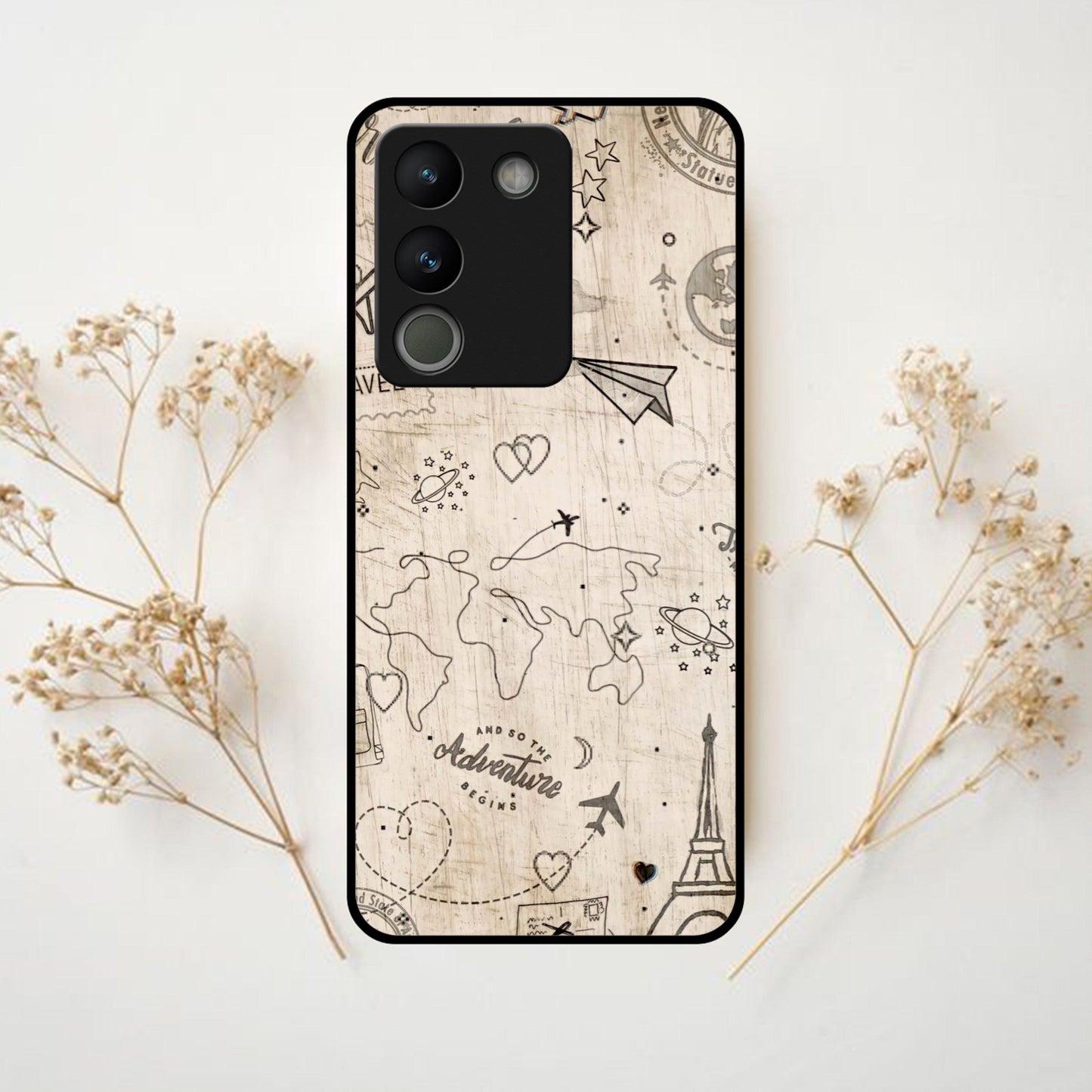 Map Mania Glass Case Cover For Vivo - ShopOnCliQ