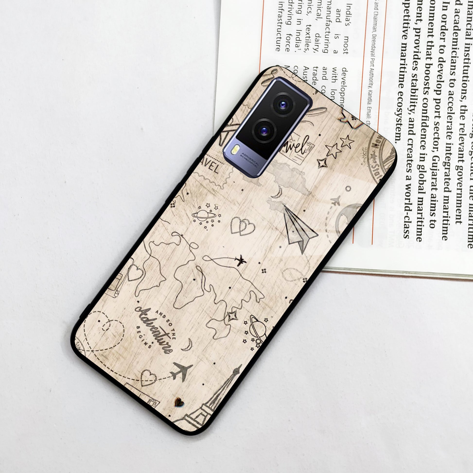 Map Mania Glass Case Cover For Vivo ShopOnCliQ