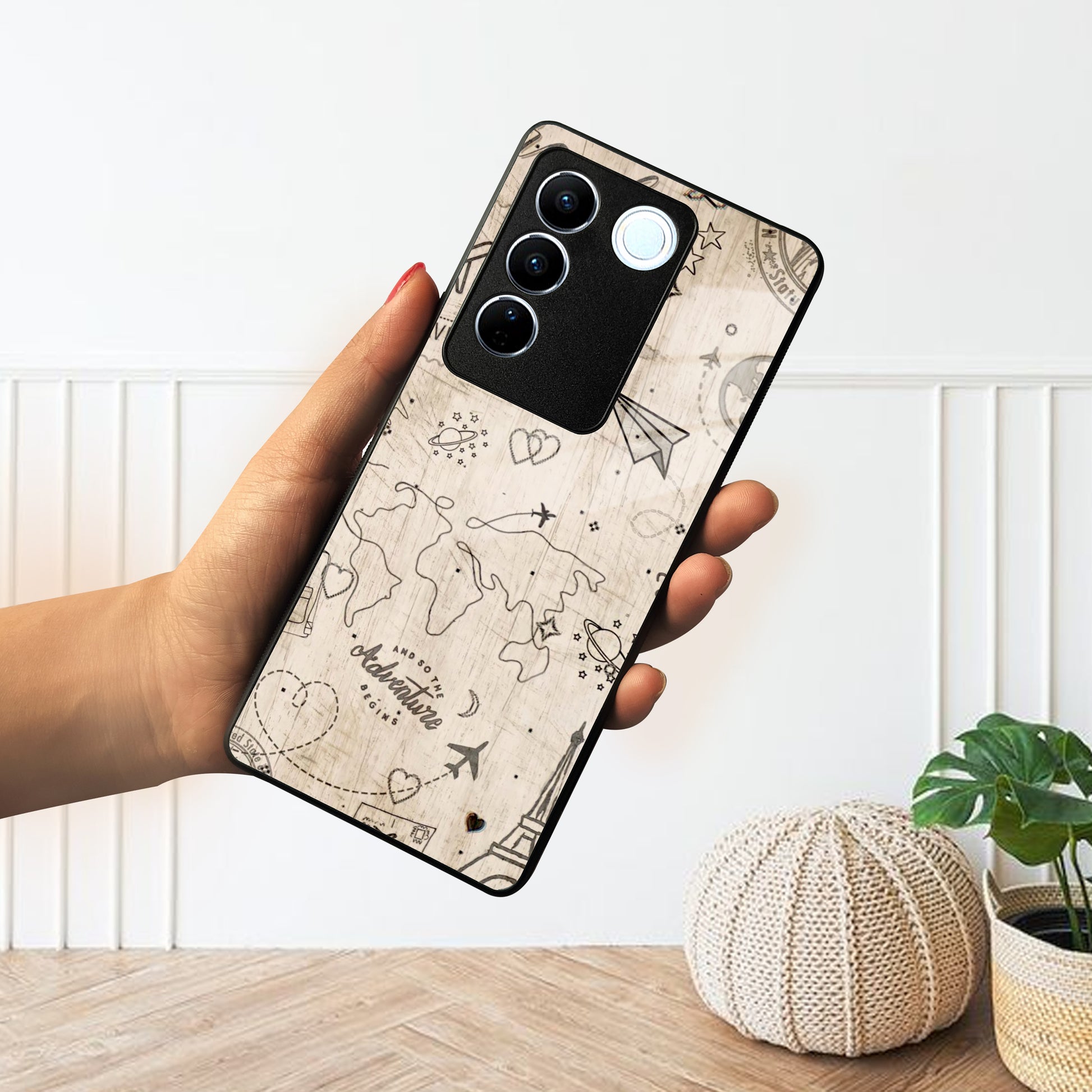 Map Mania Glass Case Cover For Vivo ShopOnCliQ