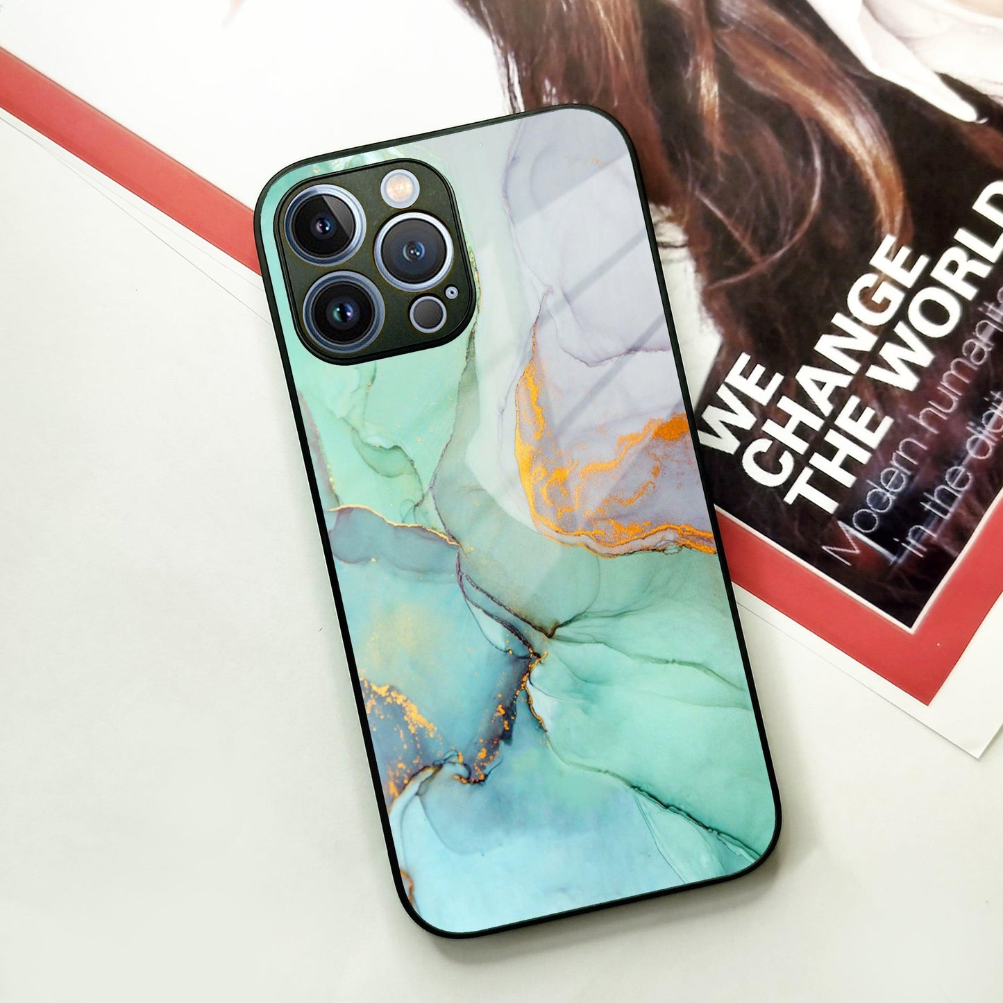 Marble Elegance Glass Phone Case Cover For iPhone