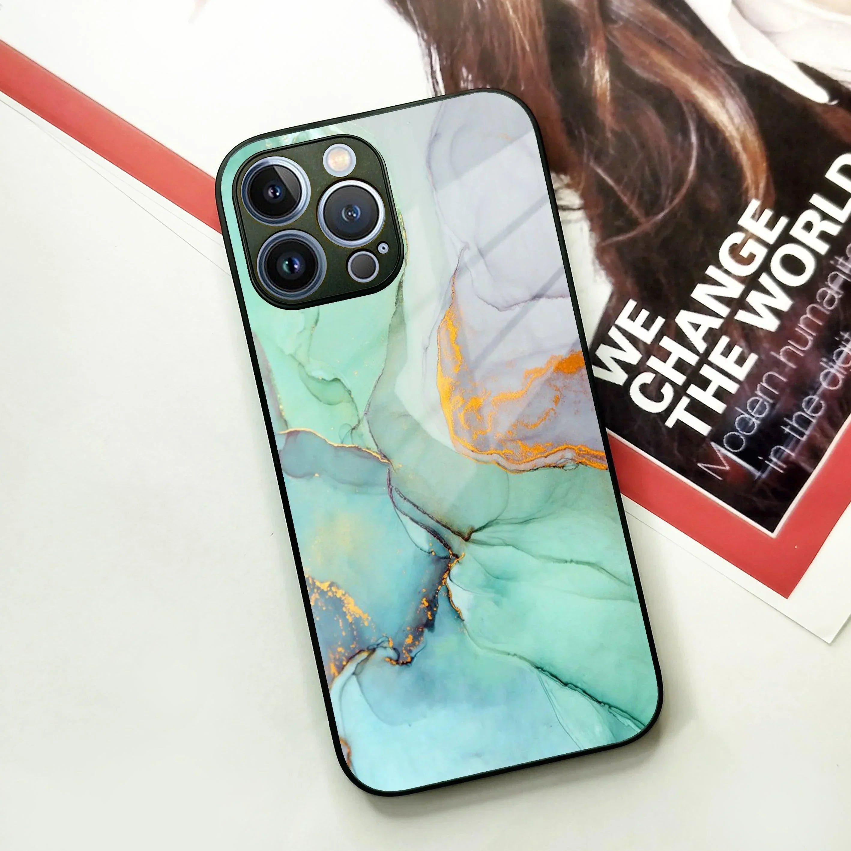 Marble Glass Finish Phone Case And Cover For iPhone - ShopOnCliQ