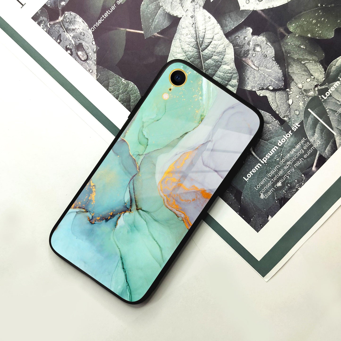 Marble Elegance Glass Phone Case Cover For iPhone