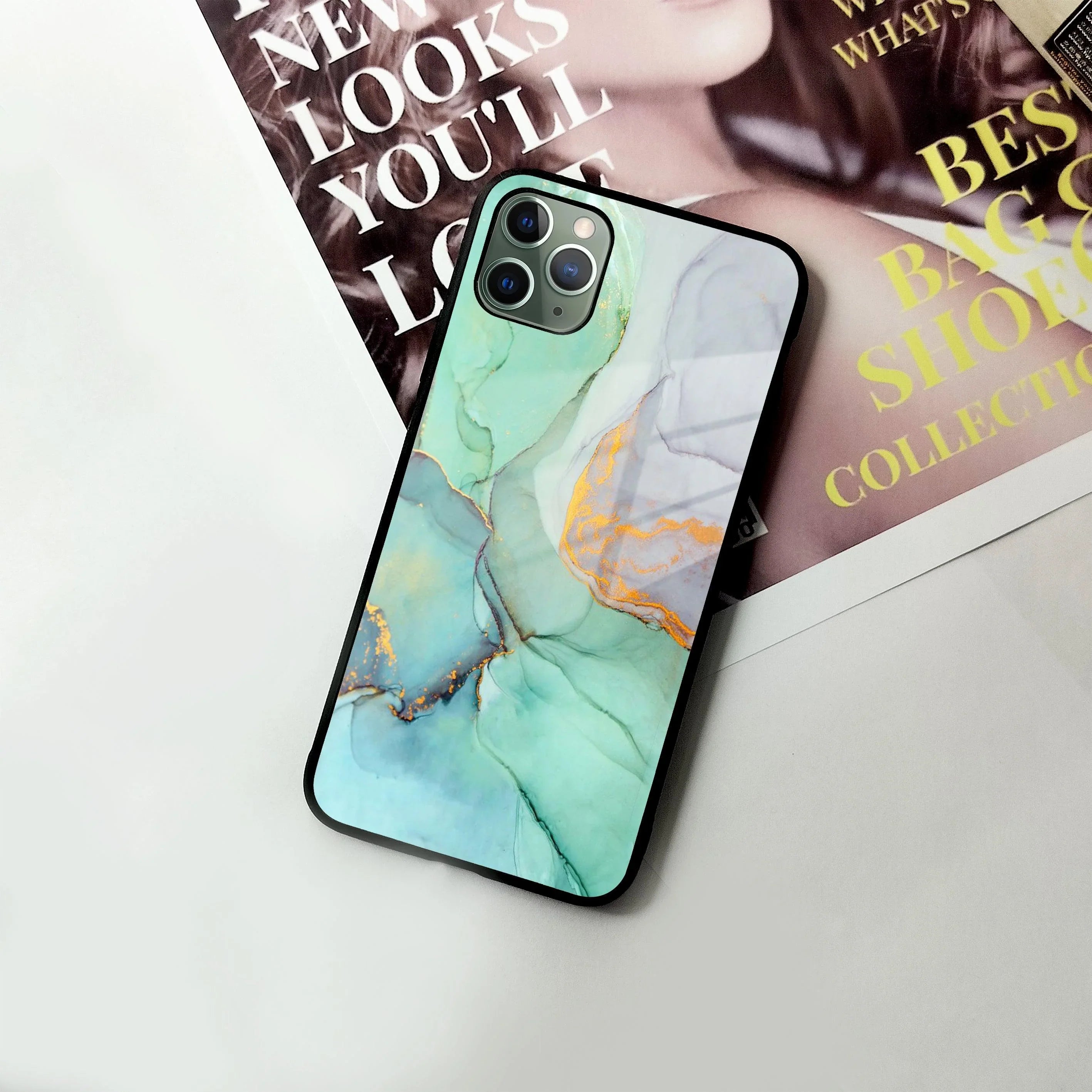 Marble Glass Finish Phone Case And Cover For iPhone - ShopOnCliQ