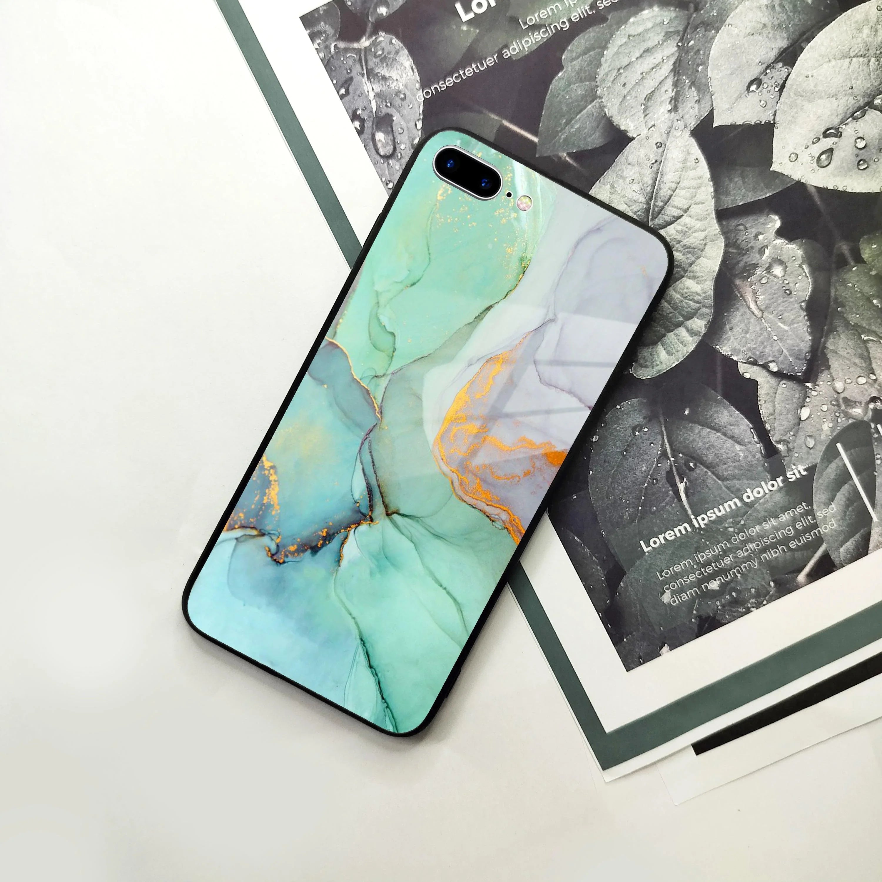 Marble Glass Finish Phone Case And Cover For iPhone - ShopOnCliQ