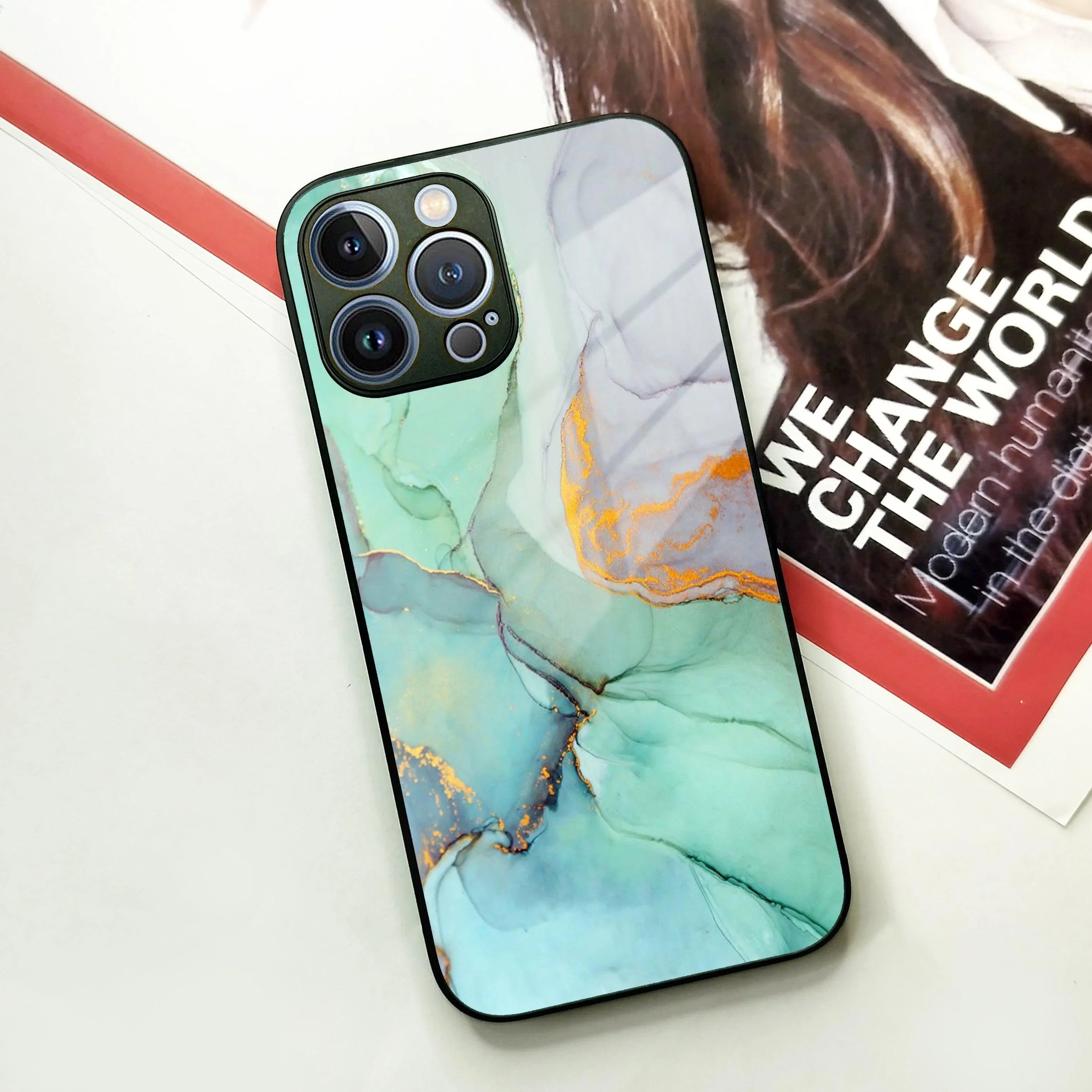 Marble Glass Finish Phone Case And Cover For iPhone - ShopOnCliQ