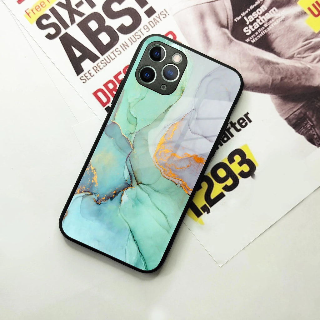 Marble Glass Finish Phone Case And Cover For iPhone - ShopOnCliQ