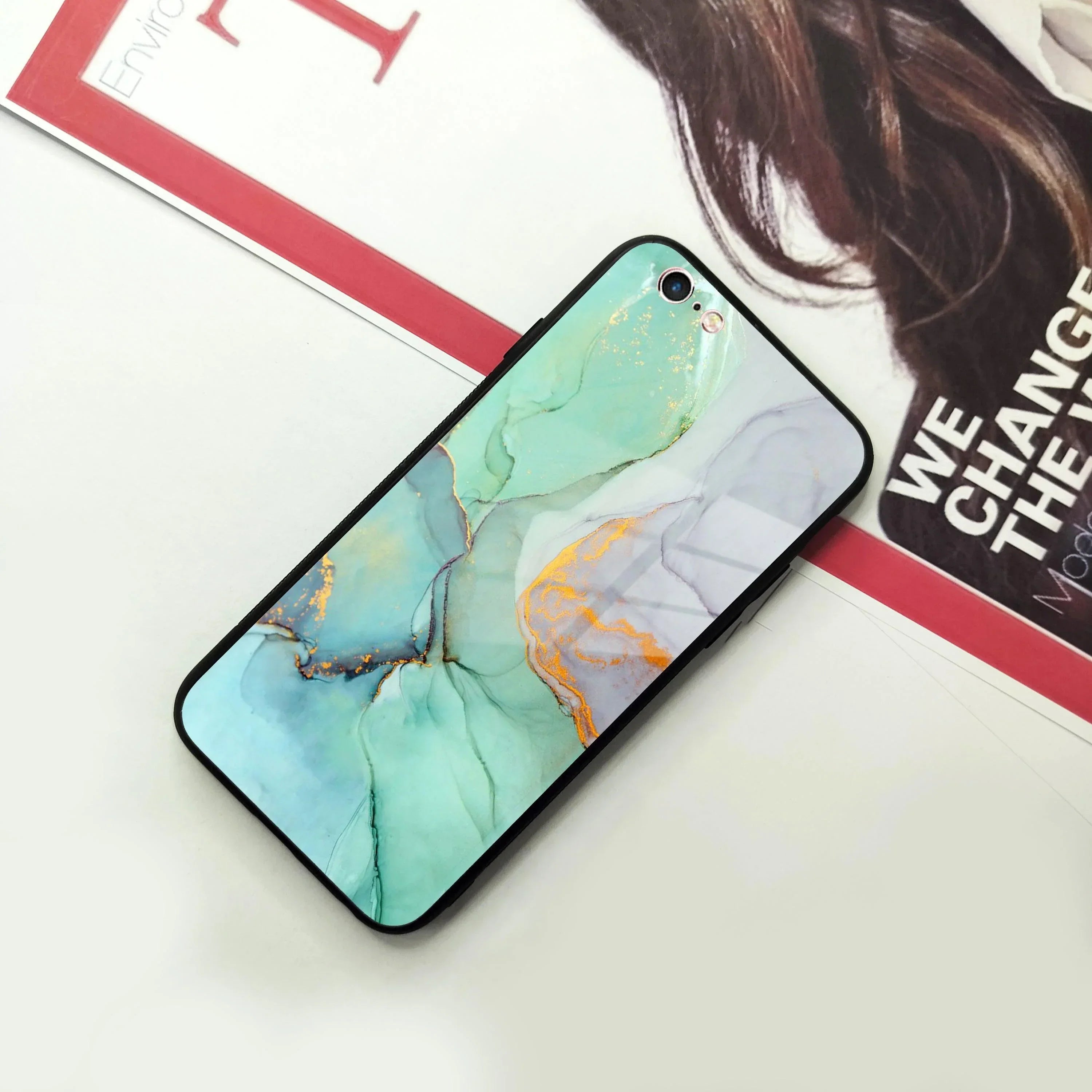 Marble Glass Finish Phone Case And Cover For iPhone - ShopOnCliQ