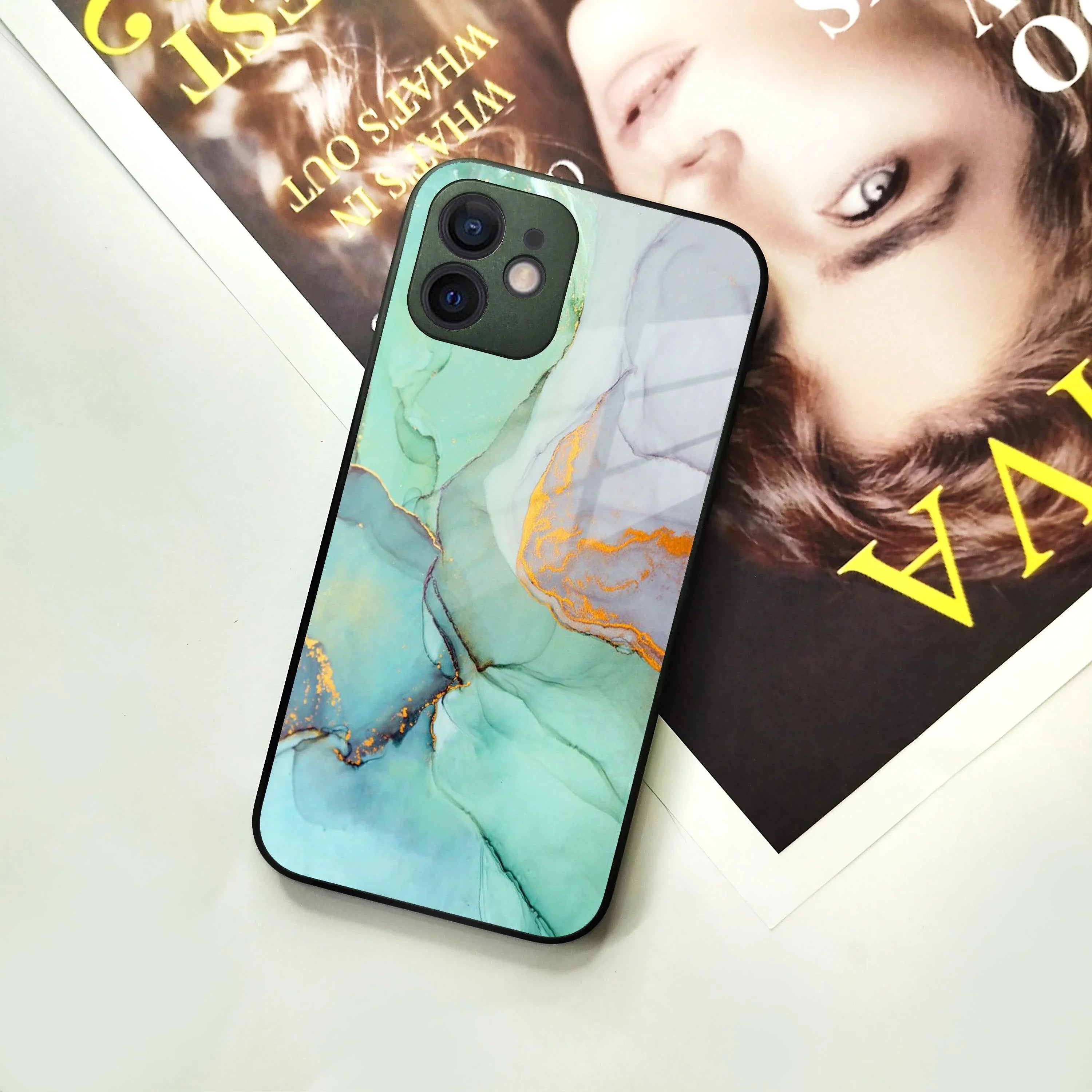 Marble Glass Finish Phone Case And Cover For iPhone - ShopOnCliQ