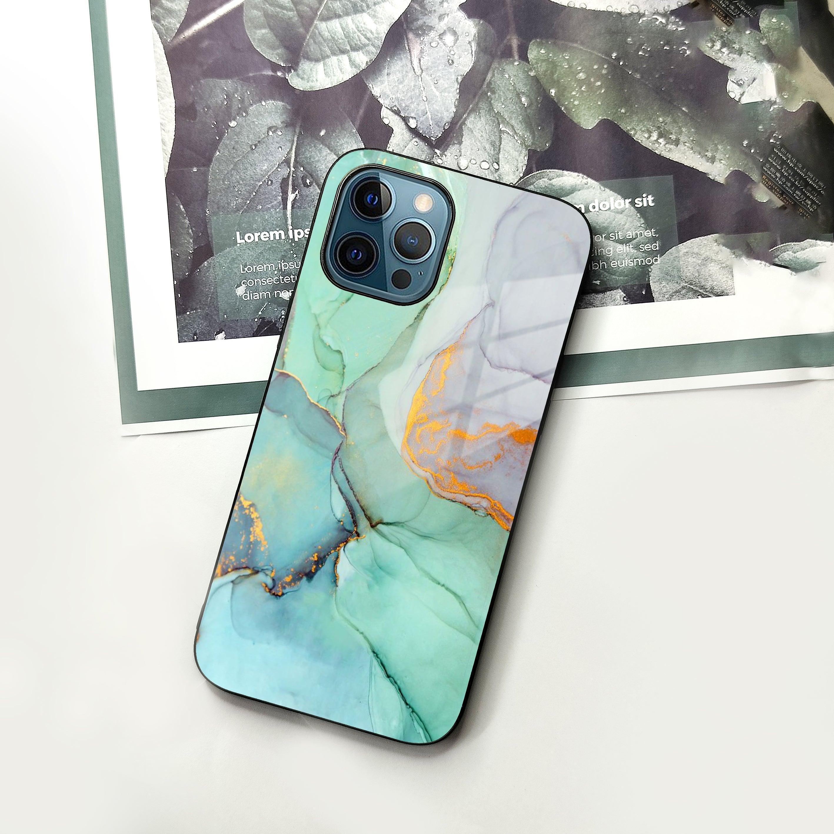 Marble Glass Finish Phone Case And Cover For iPhone - ShopOnCliQ