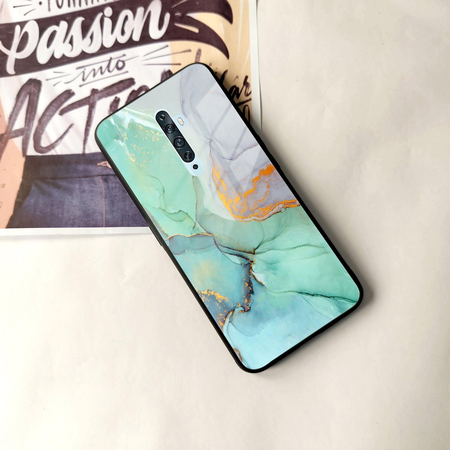 Marble Glass Finish Phone Case And Cover For Oppo