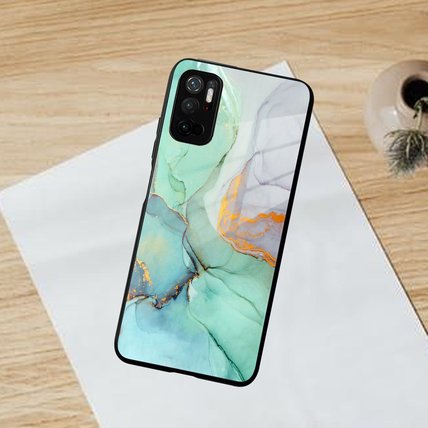 Marble Glass Finish Phone Case And Cover For Poco ShopOnCliQ