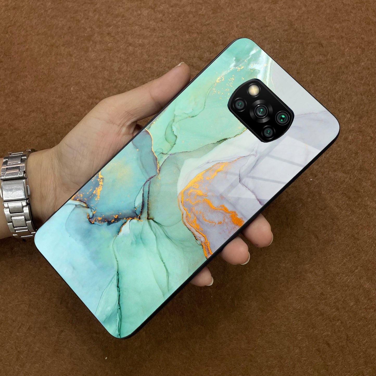 Marble Glass Finish Phone Case And Cover For Poco ShopOnCliQ