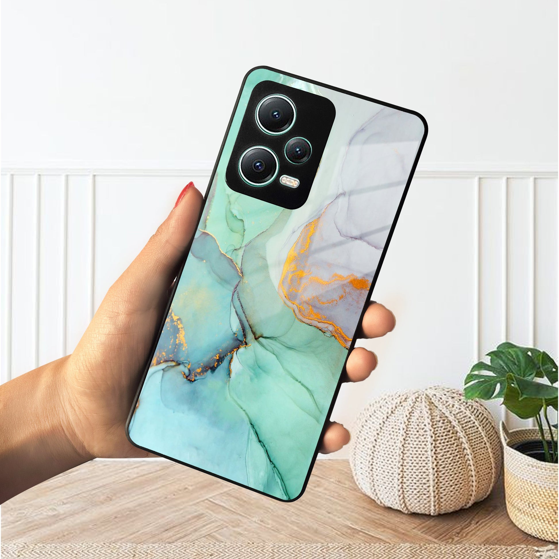 Marble Glass Finish Phone Case And Cover For Poco ShopOnCliQ