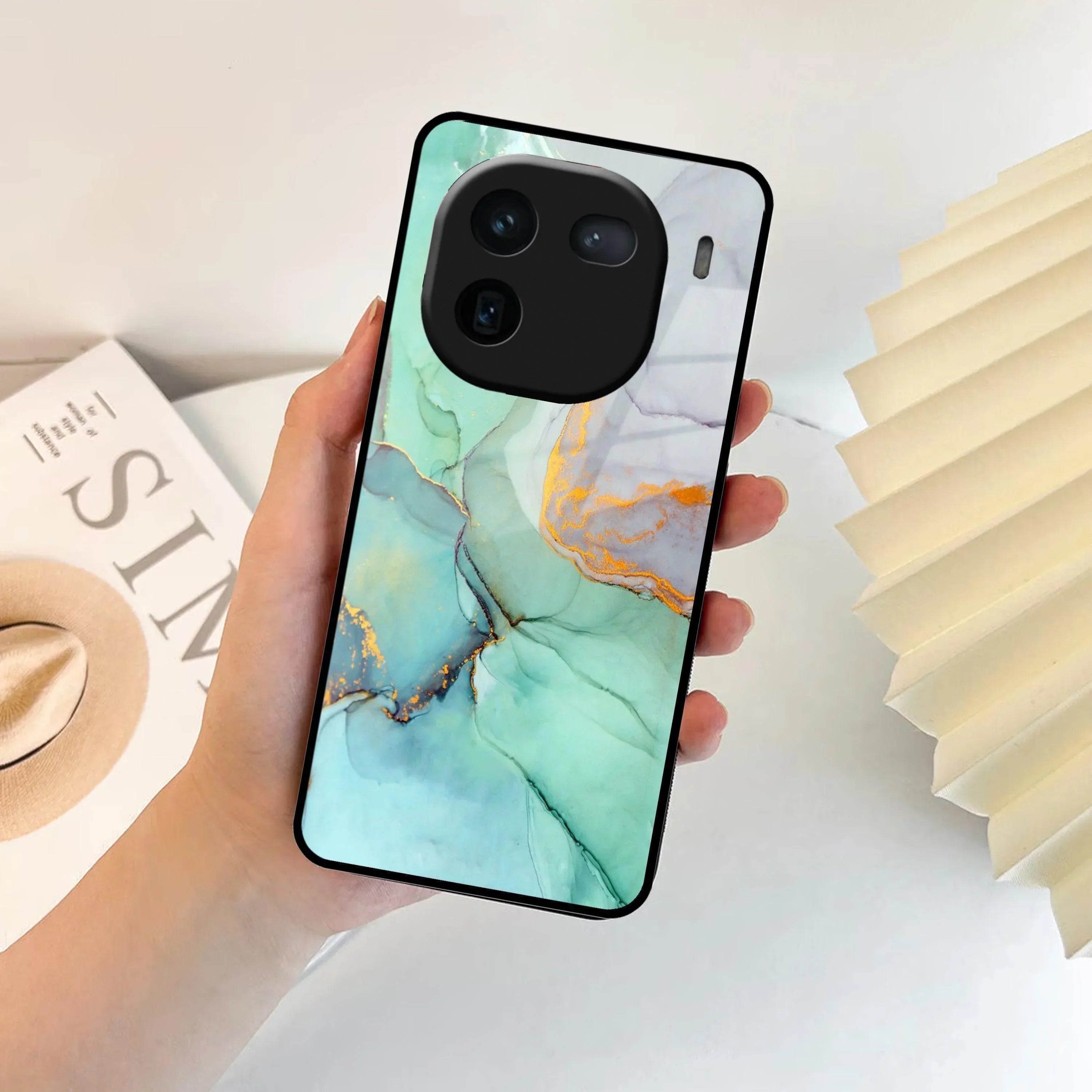 Marble Glass Finish Phone Case And Cover For iQOO - ShopOnCliQ