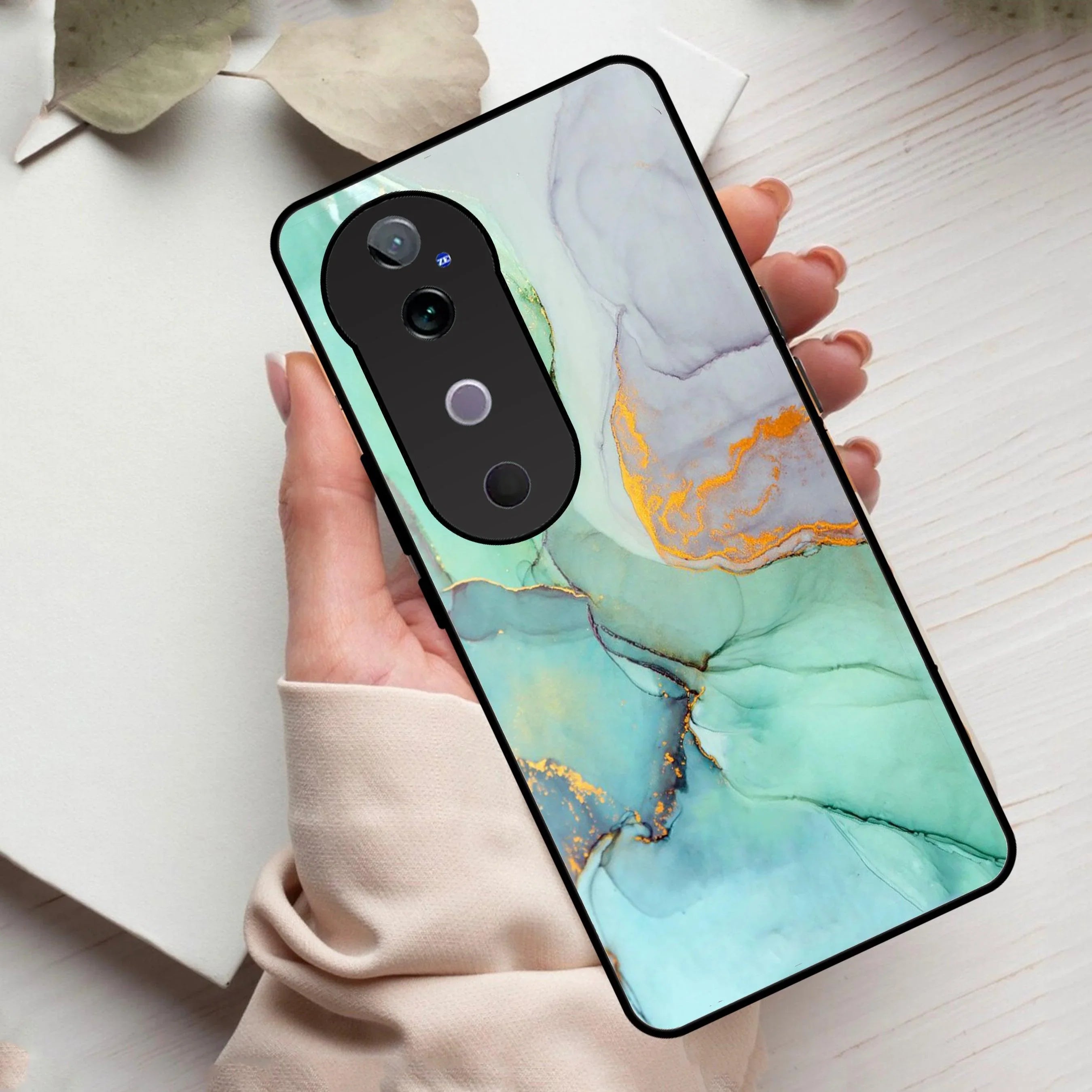 Marble Glass Finish Phone Case And Cover For Vivo - ShopOnCliQ