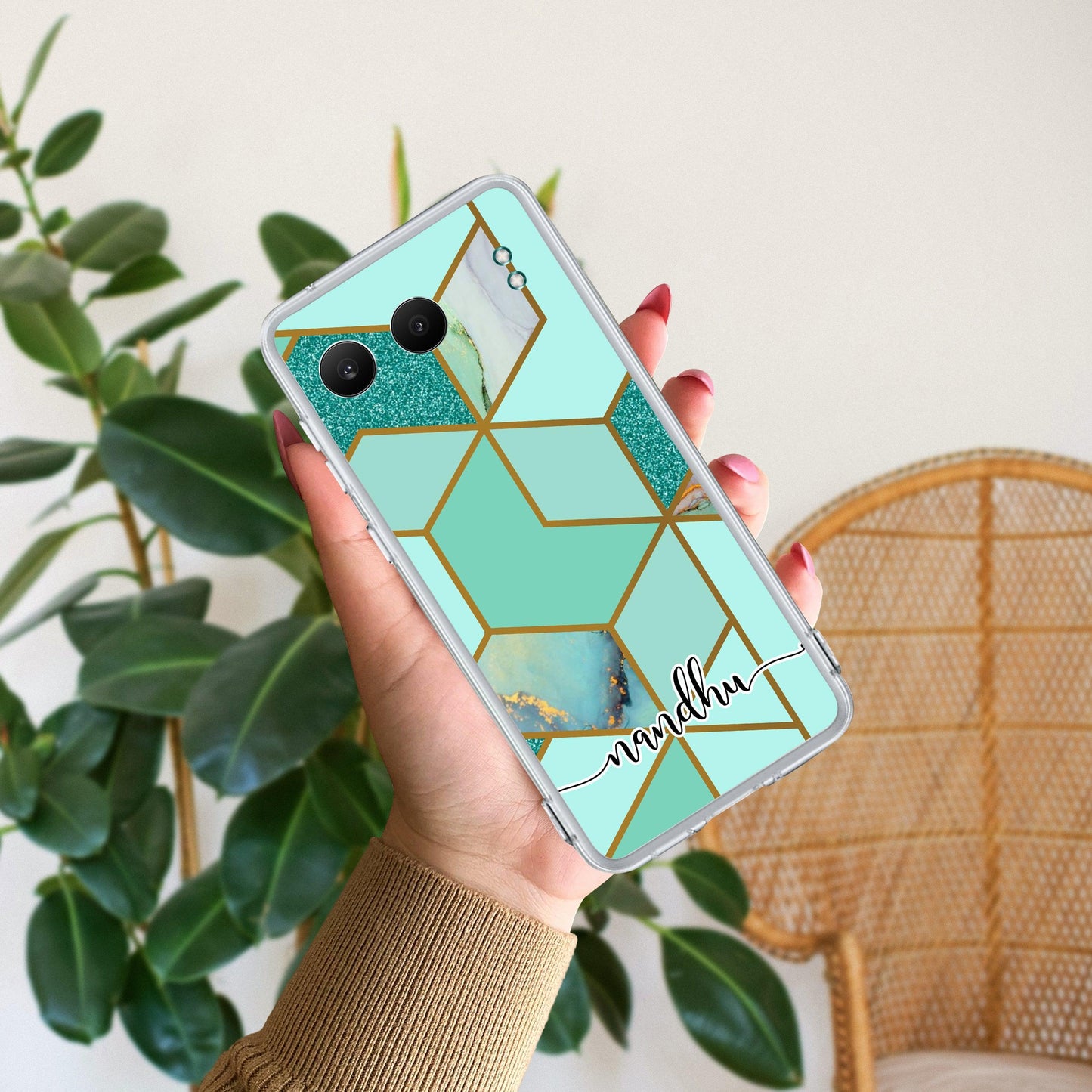 Marble Green Customize Transparent Silicon Case For OnePlus