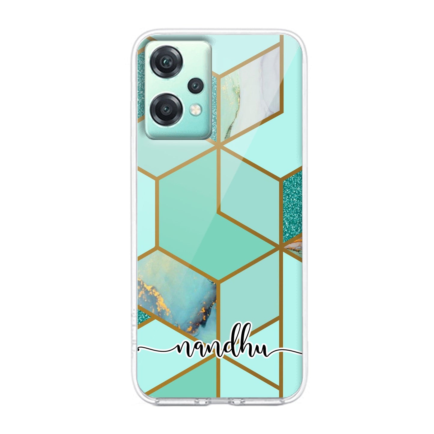 Marble Green Customize Transparent Silicon Case For OnePlus
