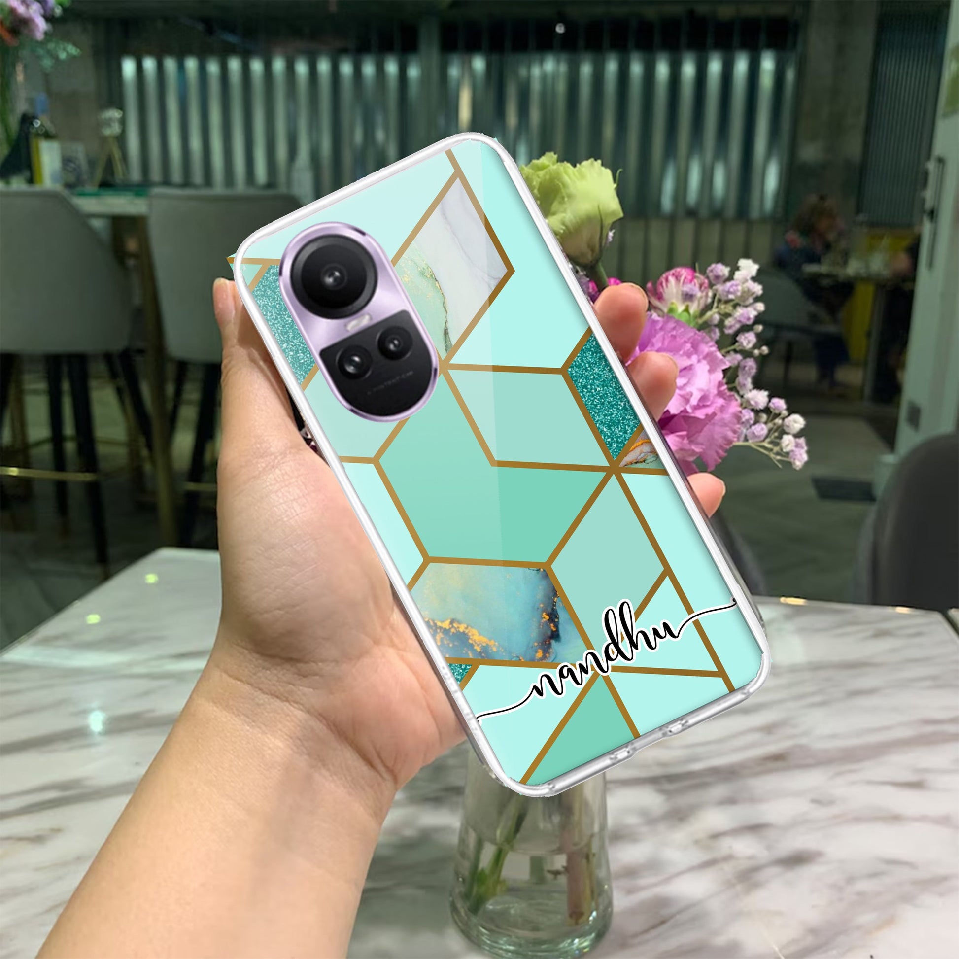 Marble Green Customize Transparent Silicon Case For Oppo ShopOnCliQ