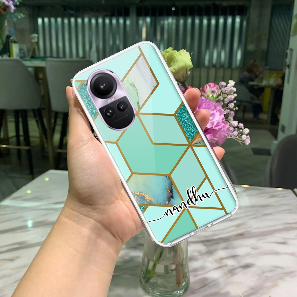Marble Green Customize Anti Yellow Case For Oppo Reno 10 5G