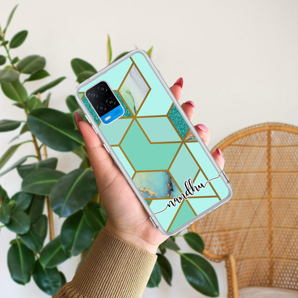 Marble Green Customize Anti Yellow Case For Oppo A54