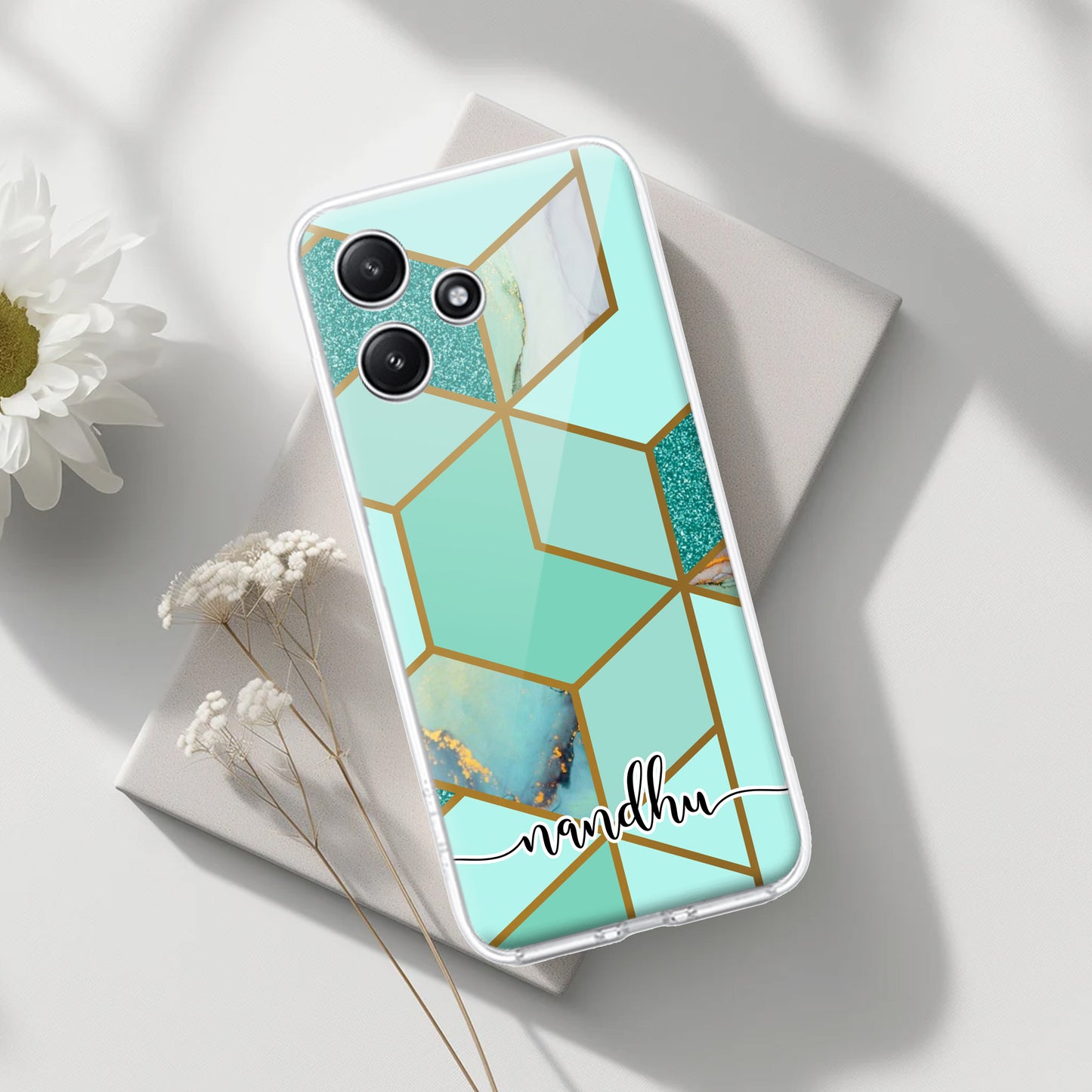 Marble Green Customize Transparent Silicon Case For Poco - ShopOnCliQ