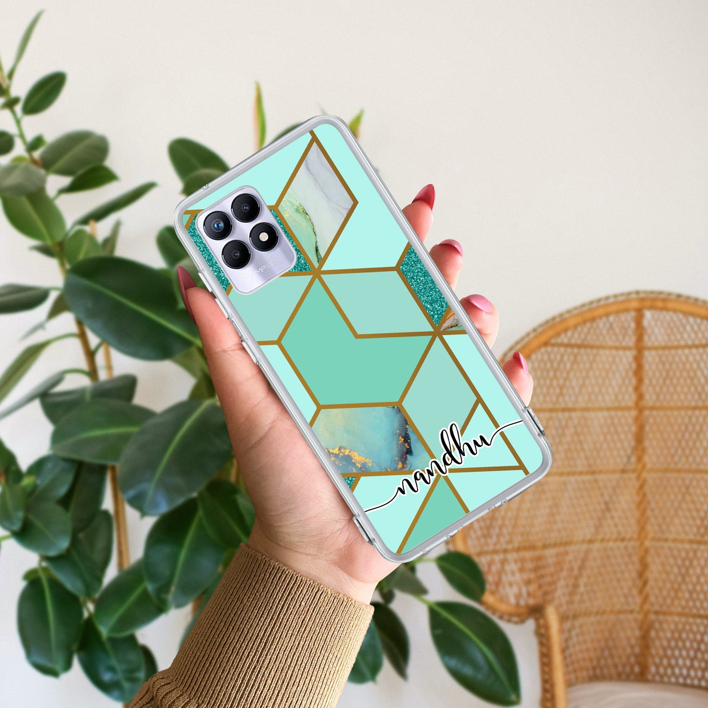 Marble Green Customize Transparent Silicon Case For Realme/Narzo - ShopOnCliQ