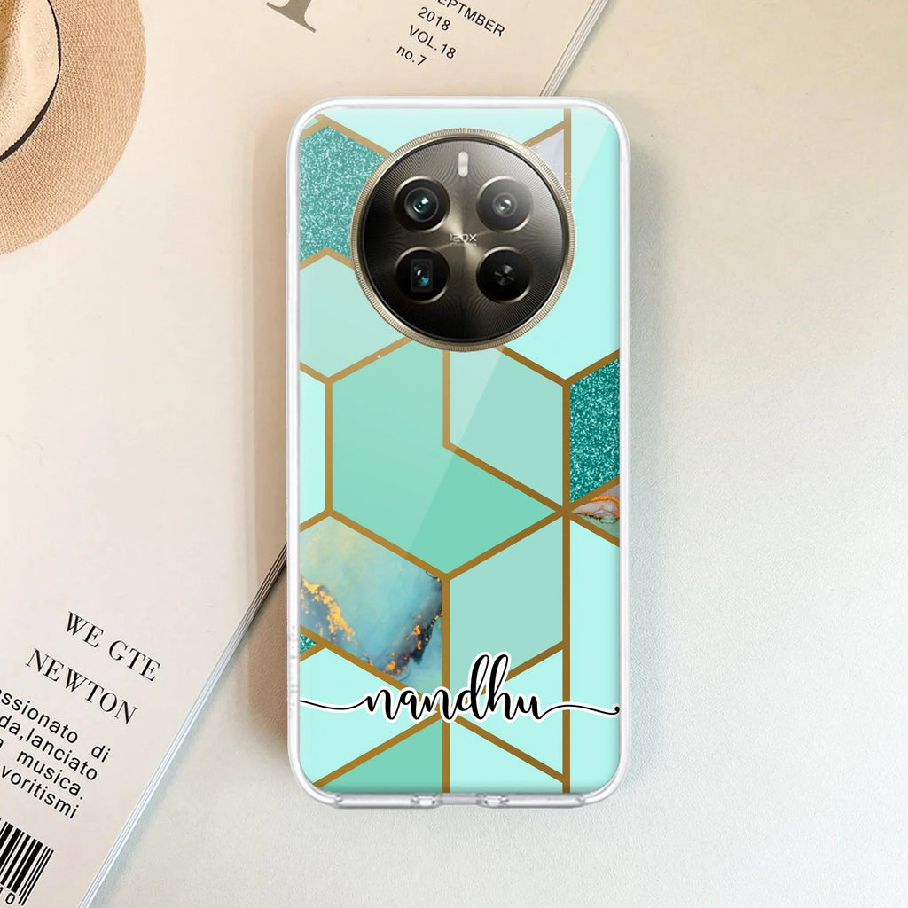 Marble Green Customize Transparent Silicon Case For Realme P1 Pro 5G