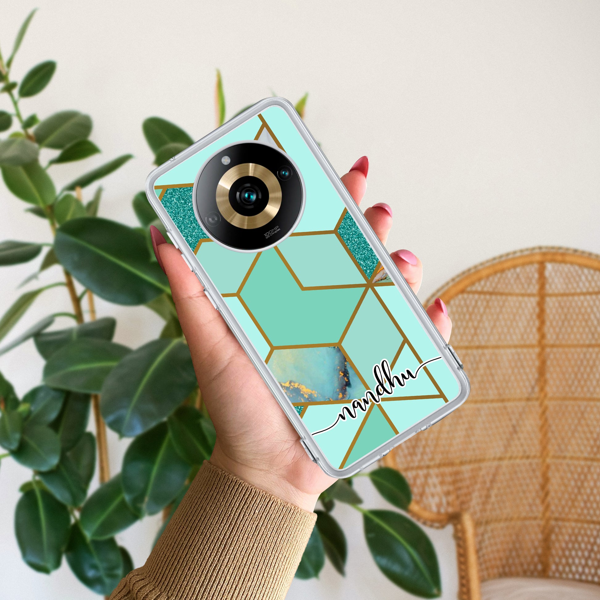 Marble Green Customize Transparent Silicon Case For Realme/Narzo ShopOnCliQ