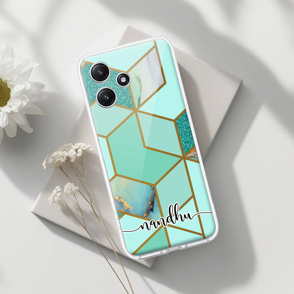 Marble Green Customize Transparent Silicon Case For Redmi 12 5G