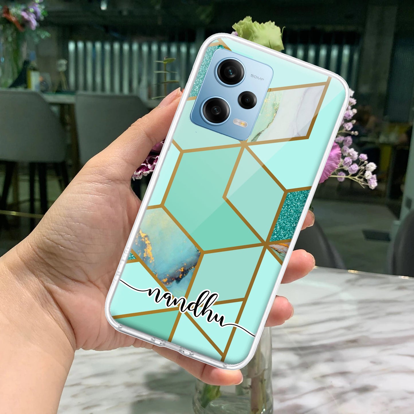 Marble Green Customize Transparent Silicon Case For Redmi/Xiaomi ShopOnCliQ