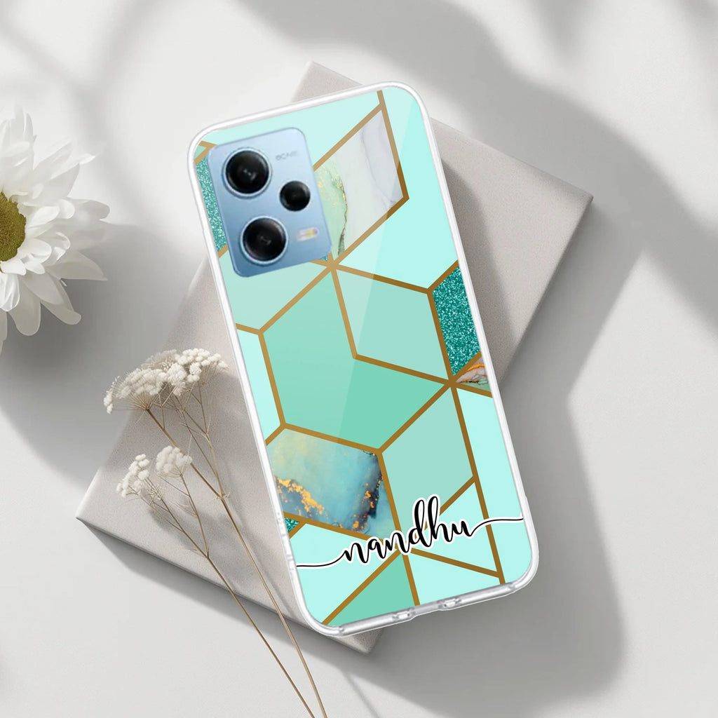 Marble Green Customize Transparent Silicon Case For Redmi Note 9 Pro / Redmi Note 9 Pro Max / Redmi Note 10 lite