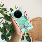 Marble Green Customize Transparent Silicon Case For Vivo Y16