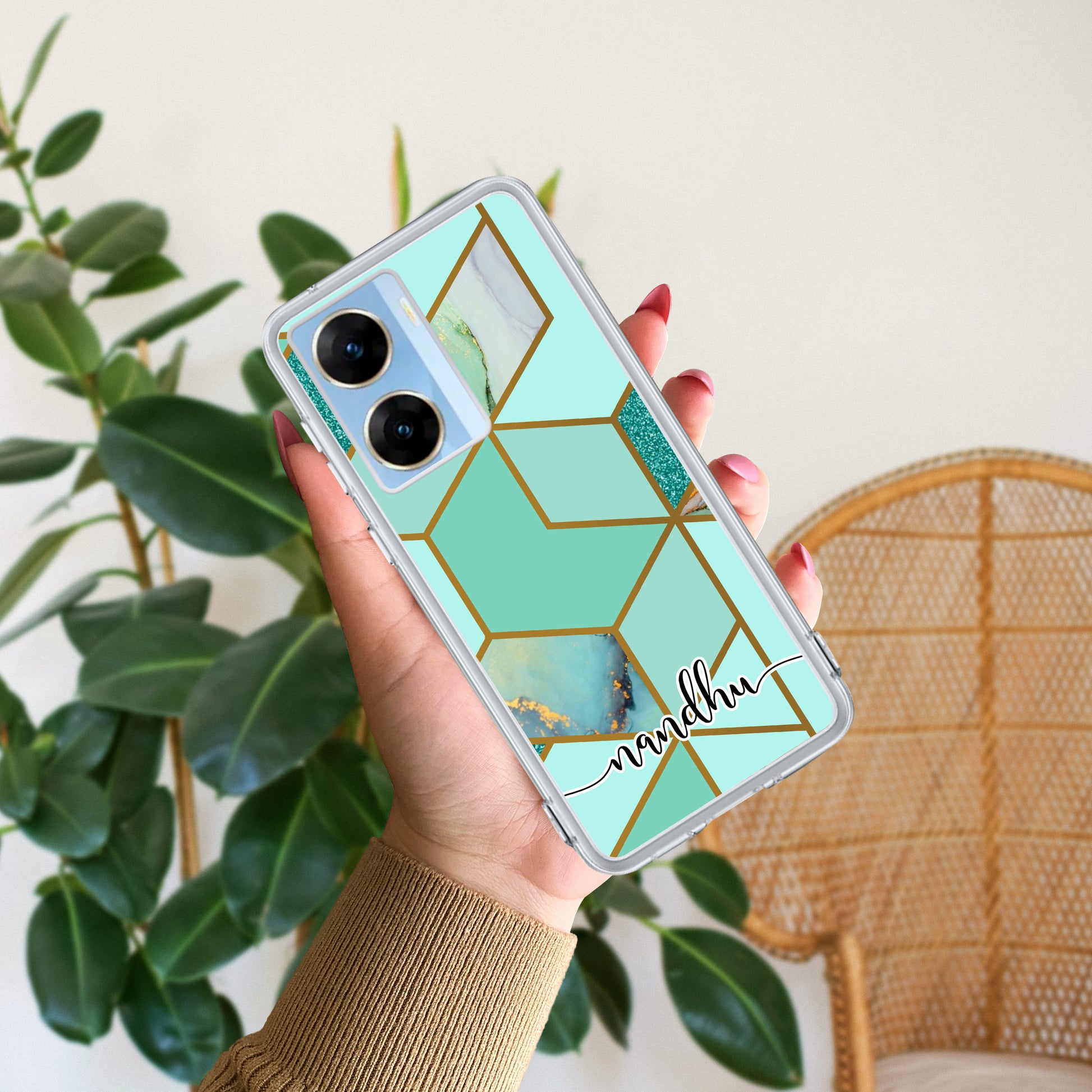 Marble Green Customize Transparent Silicon Case For Vivo ShopOnCliQ