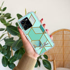 Marble Green Customize Transparent Silicon Case For Vivo Y35