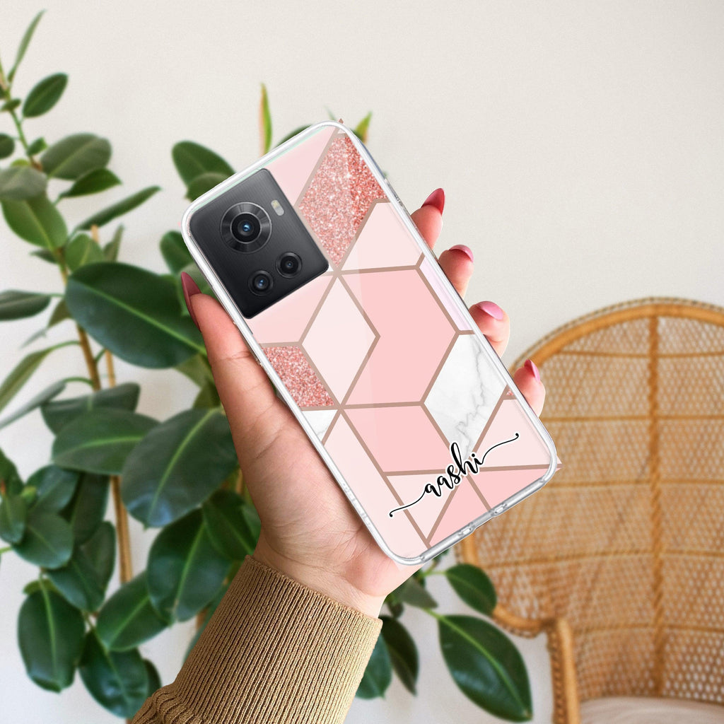 Marble Pink Customize Anti Yellow Case For OnePlus 10R 5G