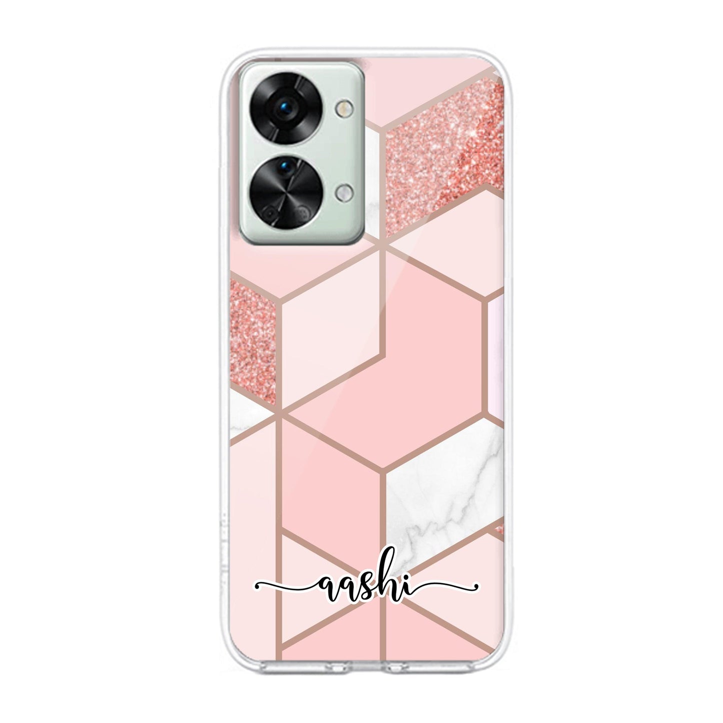 Marble Pink Customize Transparent Silicon Case For OnePlus
