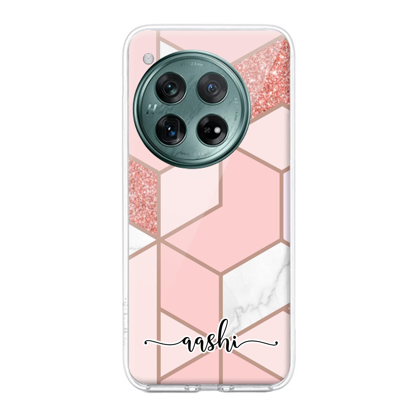 Marble Pink Customize Transparent Silicon Case For OnePlus