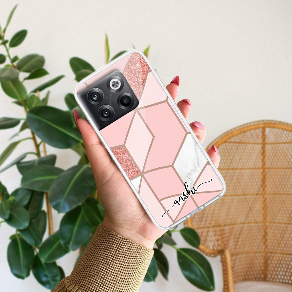 Marble Pink Customize Anti Yellow Case For OnePlus 10T 5G