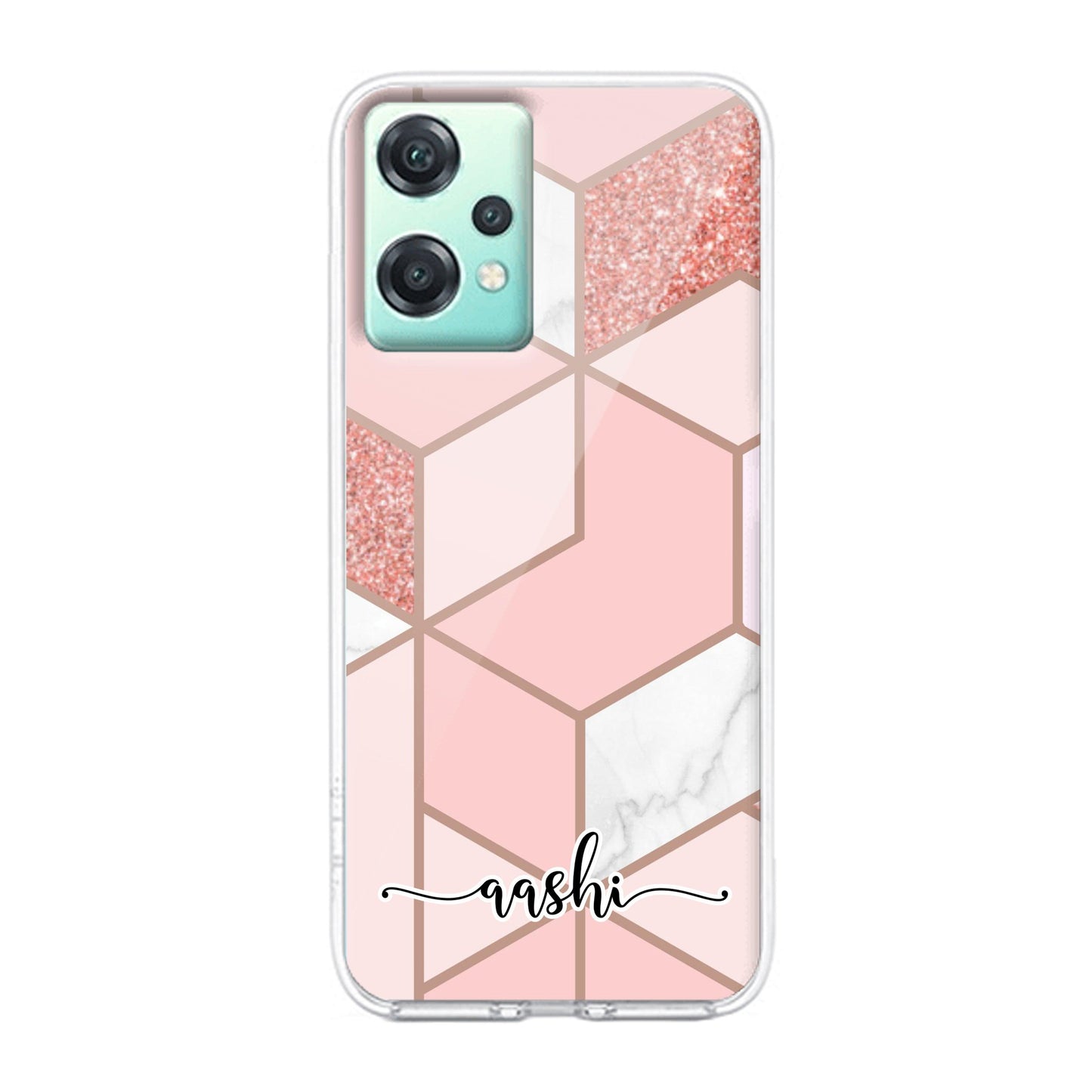 Marble Pink Customize Transparent Silicon Case For OnePlus