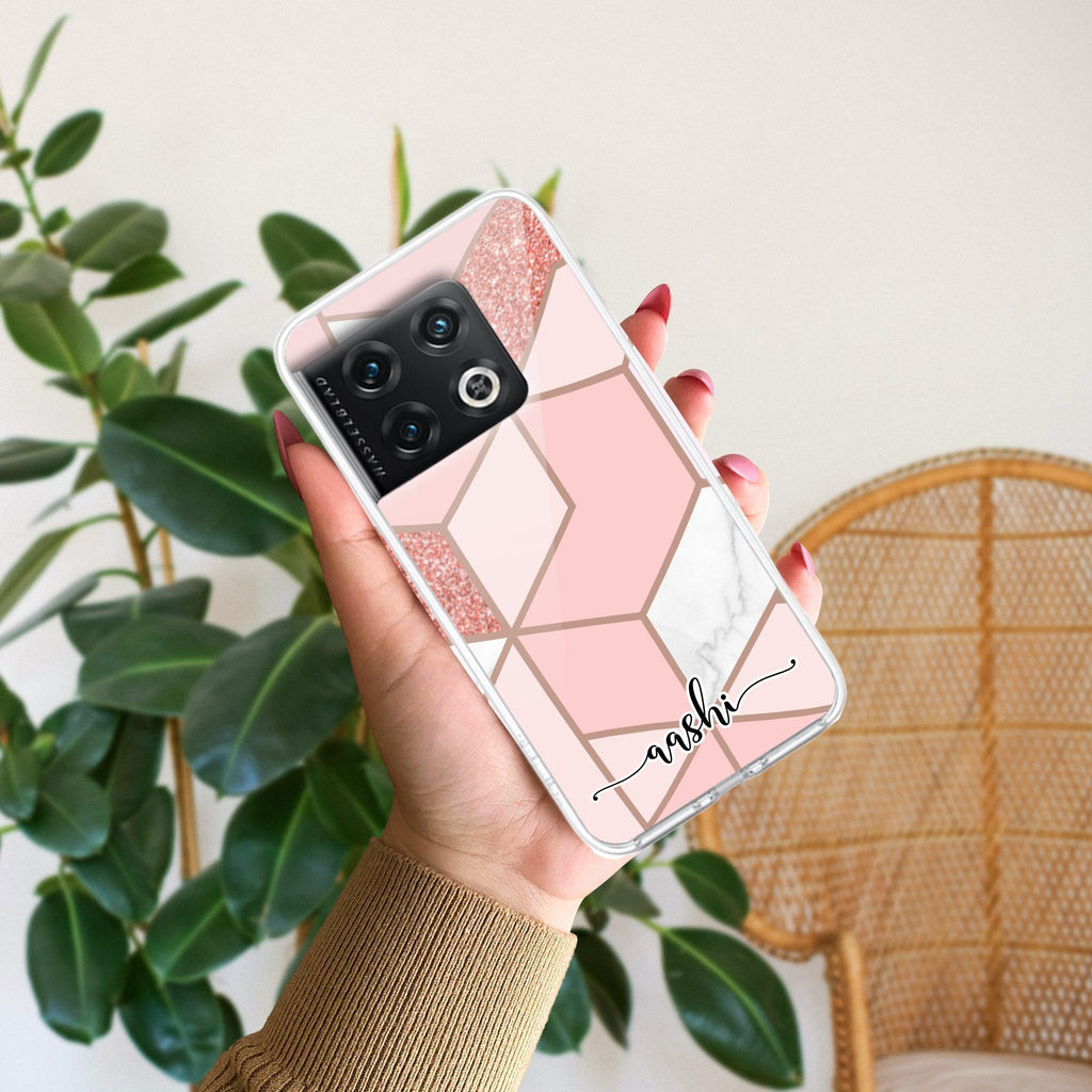 Marble Pink Customize Anti Yellow Case For OnePlus 10 Pro 5G