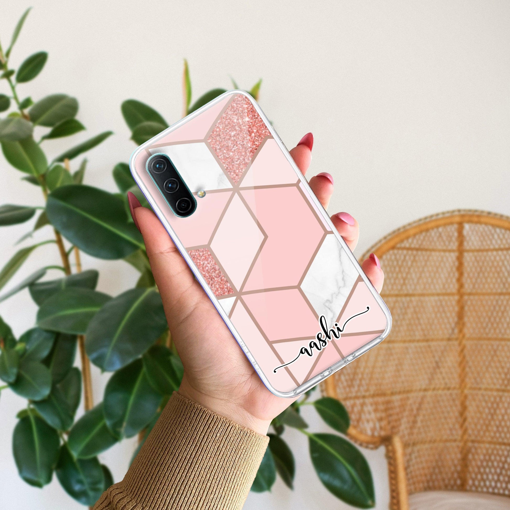 Marble Pink Customize Transparent Silicon Case For OnePlus - ShopOnCliQ