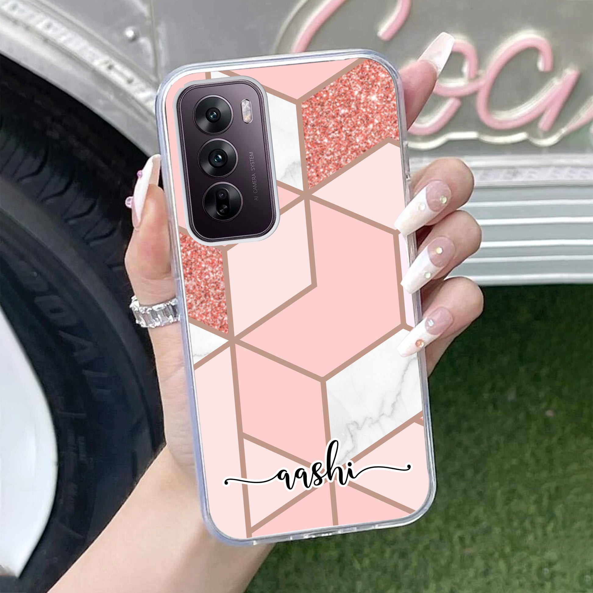 Marble Pink Customize Transparent Silicon Case For Oppo - ShopOnCliQ