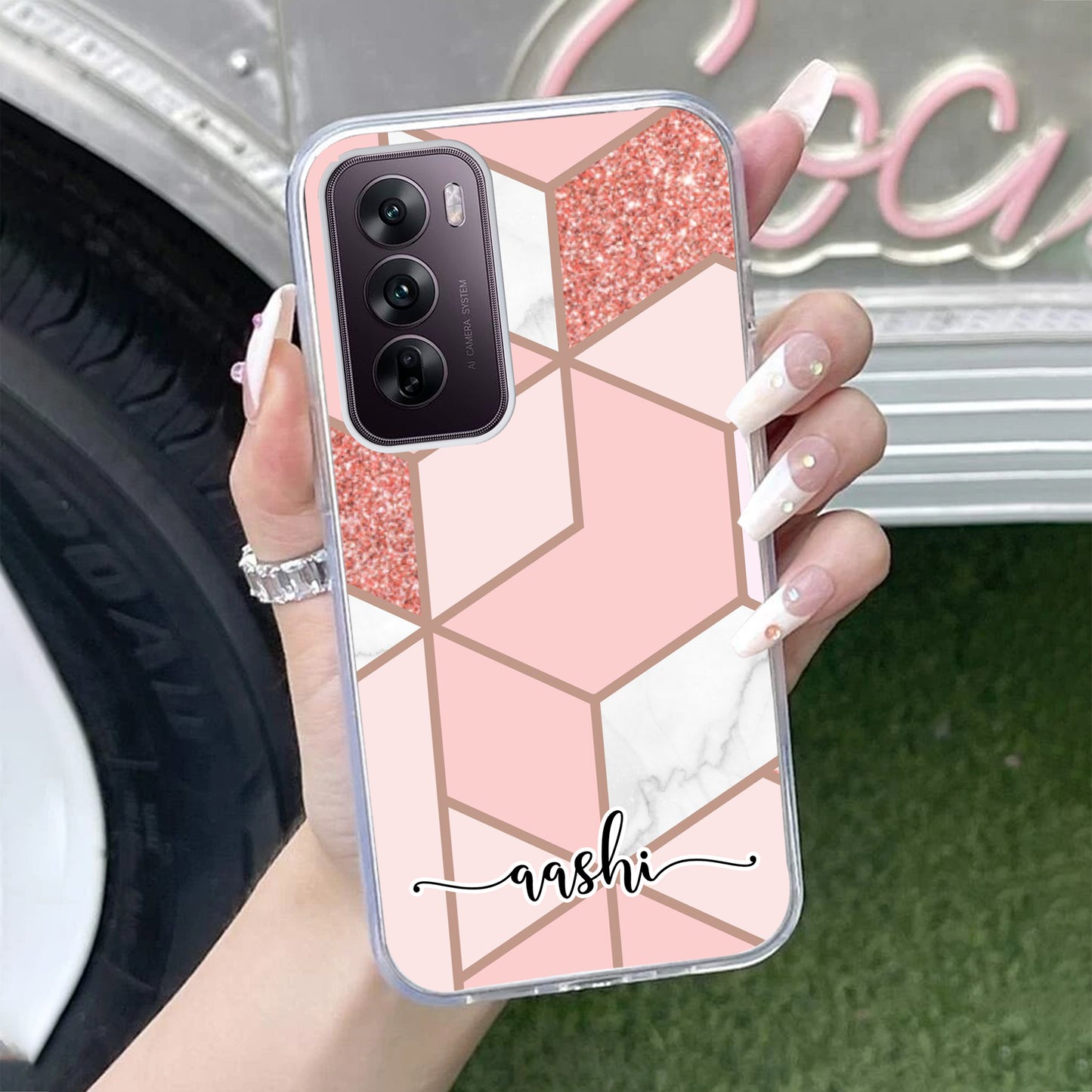 Marble Pink Customize Transparent Silicon Case For Oppo ShopOnCliQ