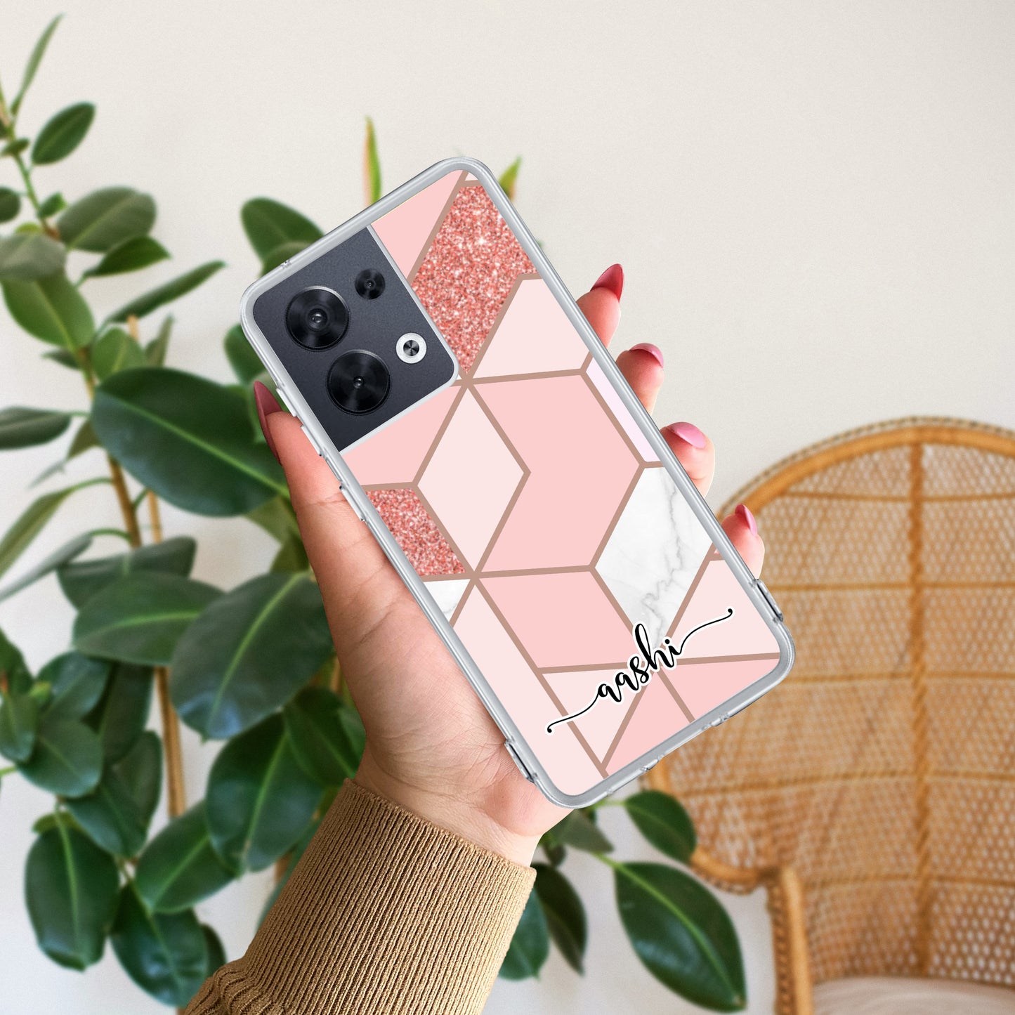 Marble Pink Customize Transparent Silicon Case For Oppo ShopOnCliQ